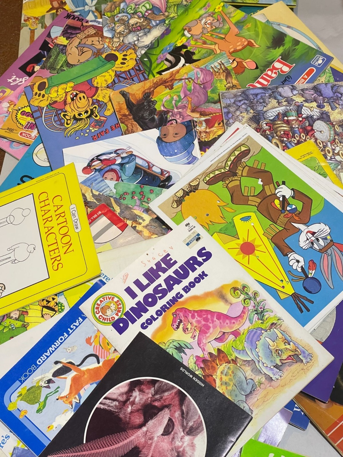 2lbs of Vintage Childrens Workbooks & Coloring Books Lot Highlights 1990’s & 80′