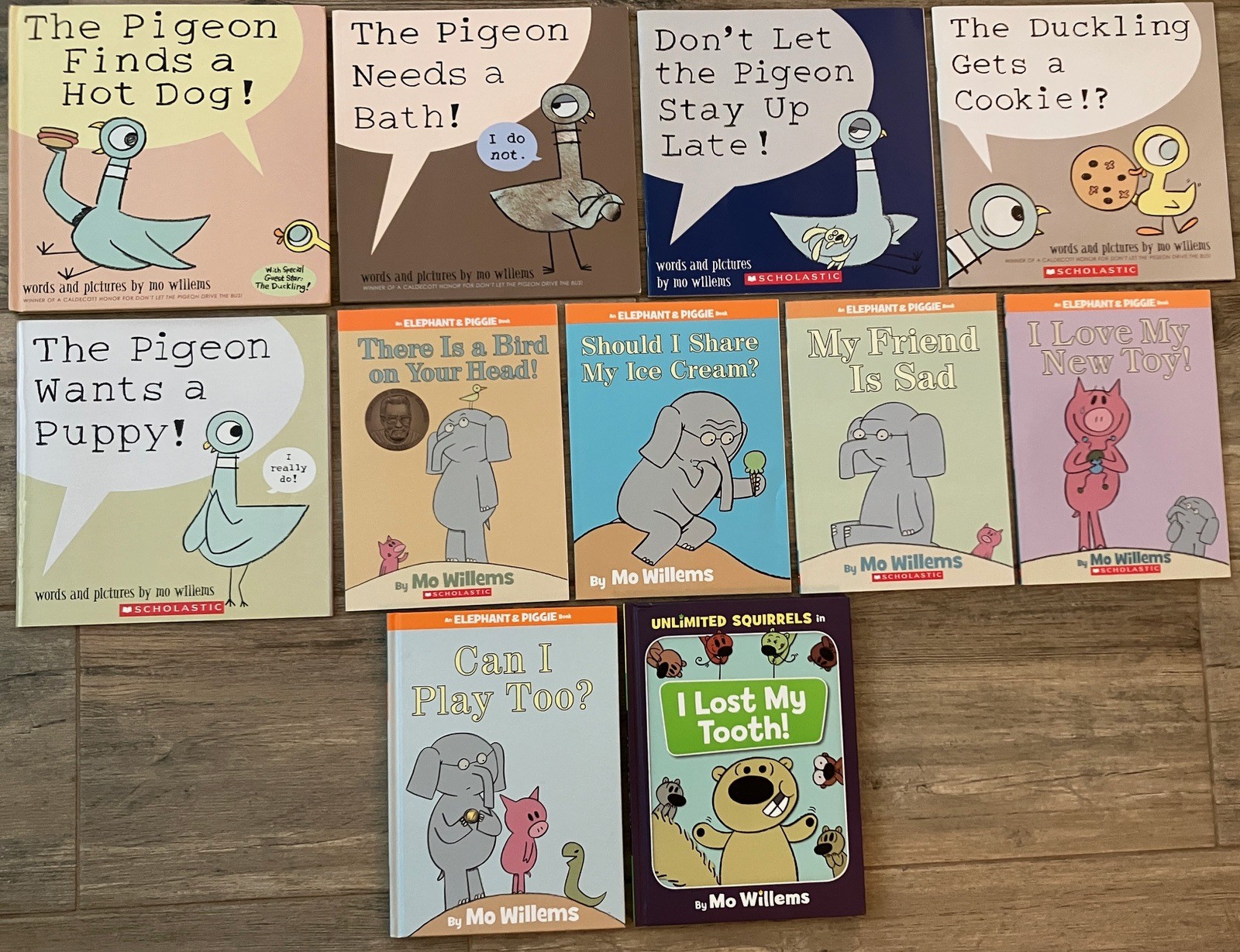 MO WILLEMS Lot 11 Elephant & Piggie/Pigeon/Duckling/Unlimited Squirrels PB/HB
