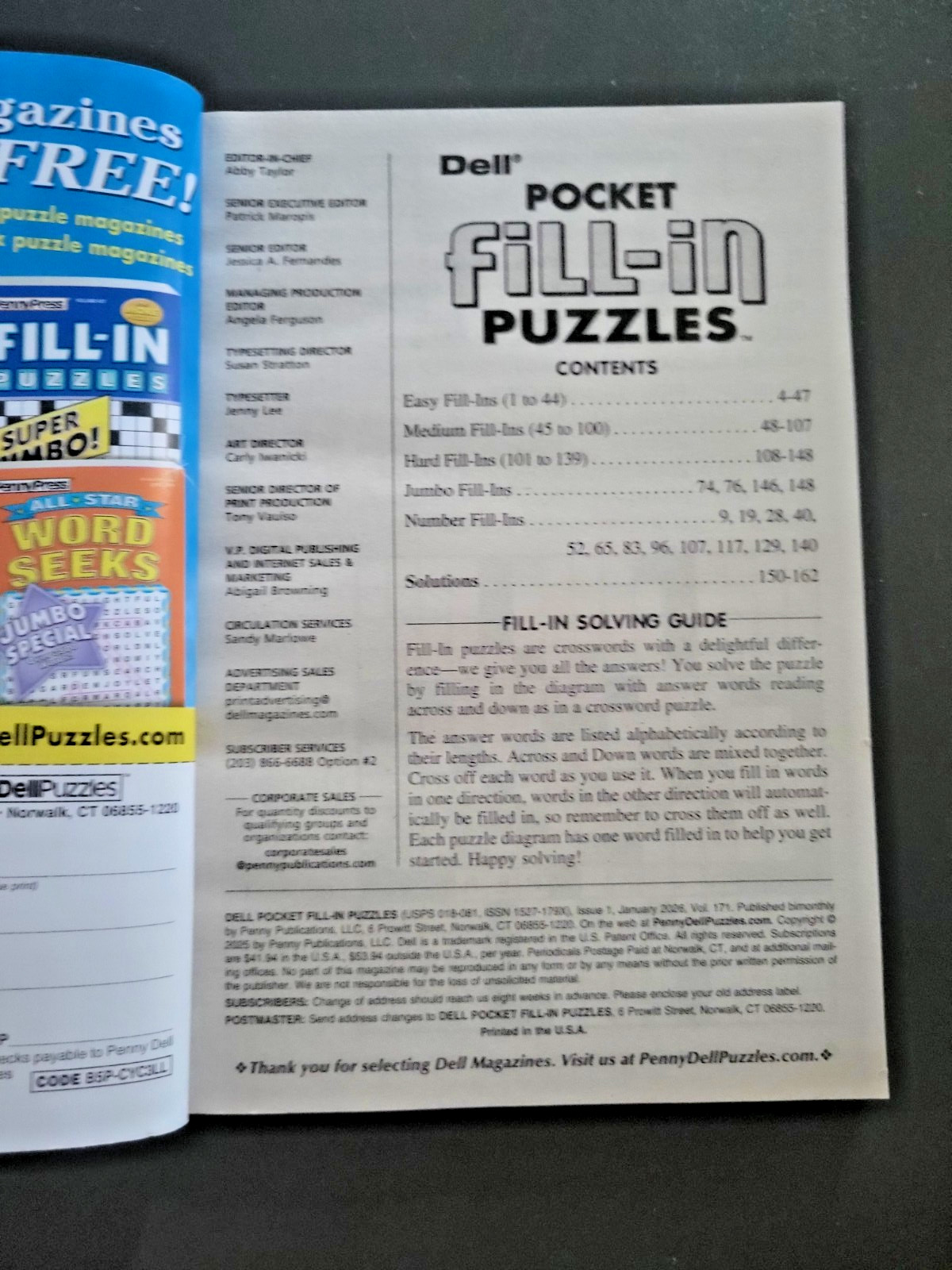 Lot of 3 Fill-In Puzzle Books by Dell- Express & 2 Pocket -400+ Total Challenges