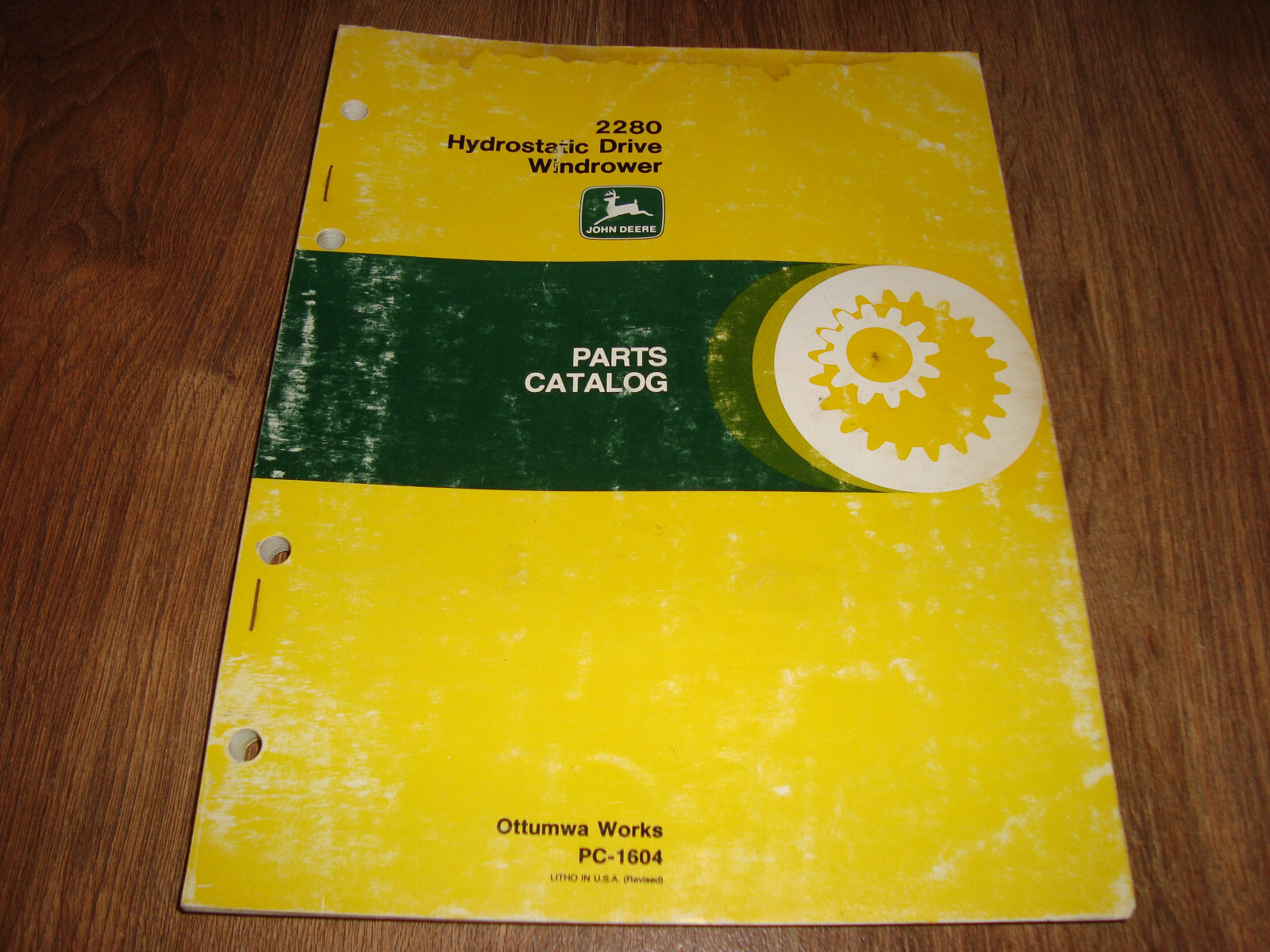 John Deere Parts Catalog 2280 Hydrostatic Drive Windrower PC-1604