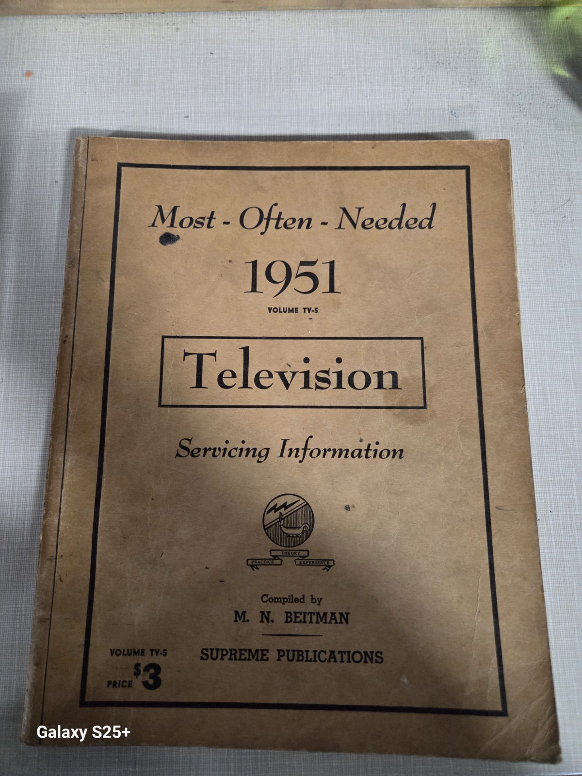 1951 Most Often Needed Television Servicing MANUAL Beitman Supreme Pub
