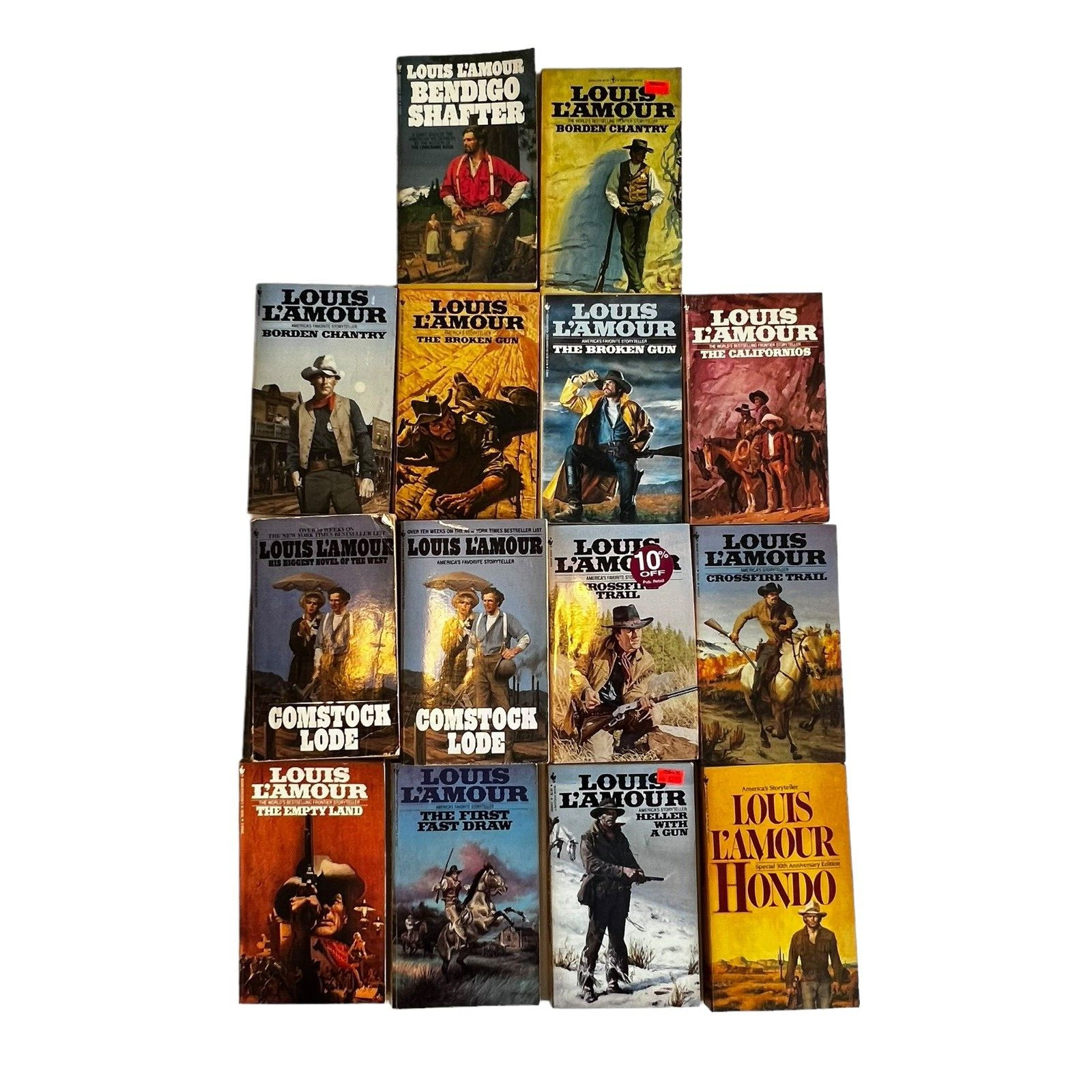 Set of 55 Louis Lamour Paperback Mixed Titles, Various Conditions, All Readable