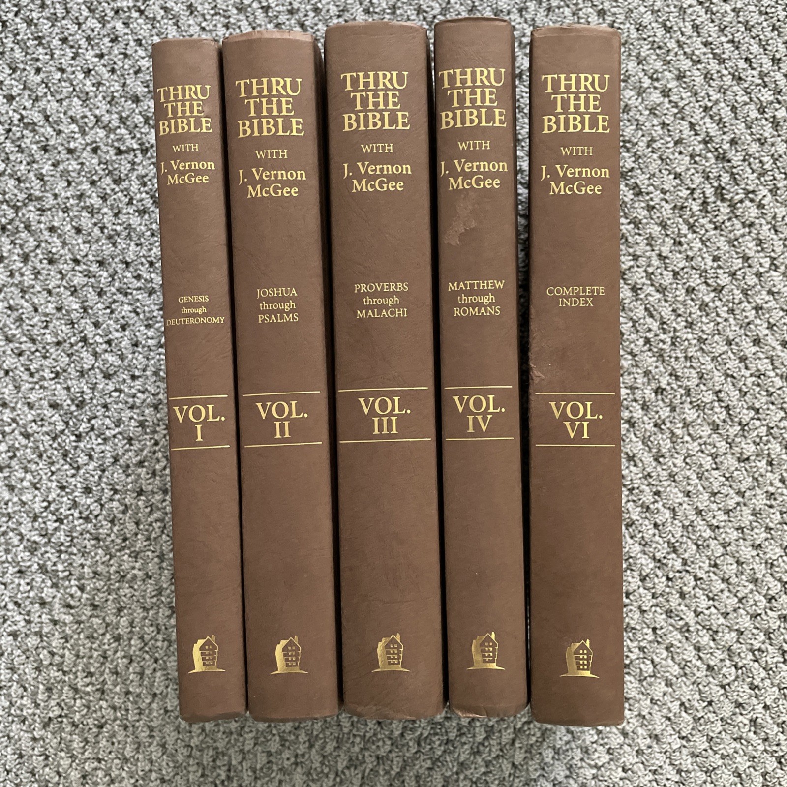 Thru the Bible J Vernon McGee Set Vol 1, 2, 3, 4, 6 1981 Hardcover Commentary