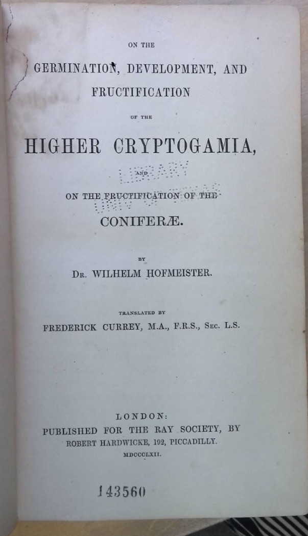 HIGHER CRYPTOGAMIA and the Fructification of the CONIFERAE.