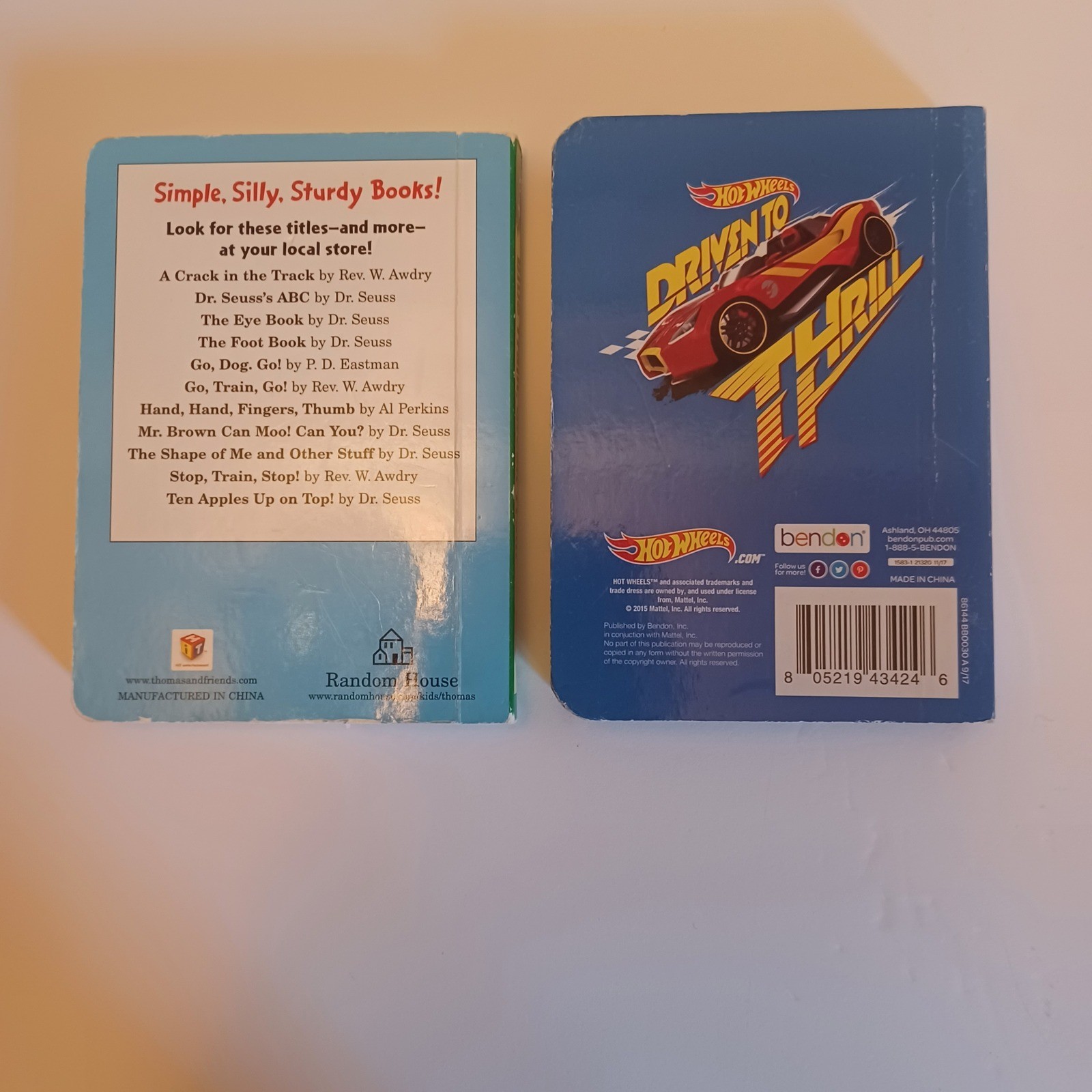 Thomas Friends Train & Hot Wheels Driven to Thrill Board Books for Kids