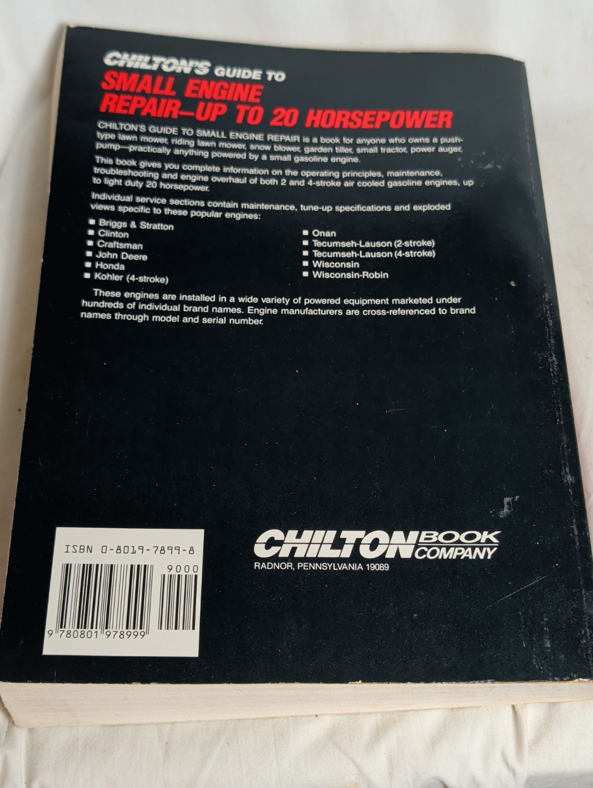 1983 Chilton’s Guide to Small Engine Repair: 6-20Hp Free Shipping