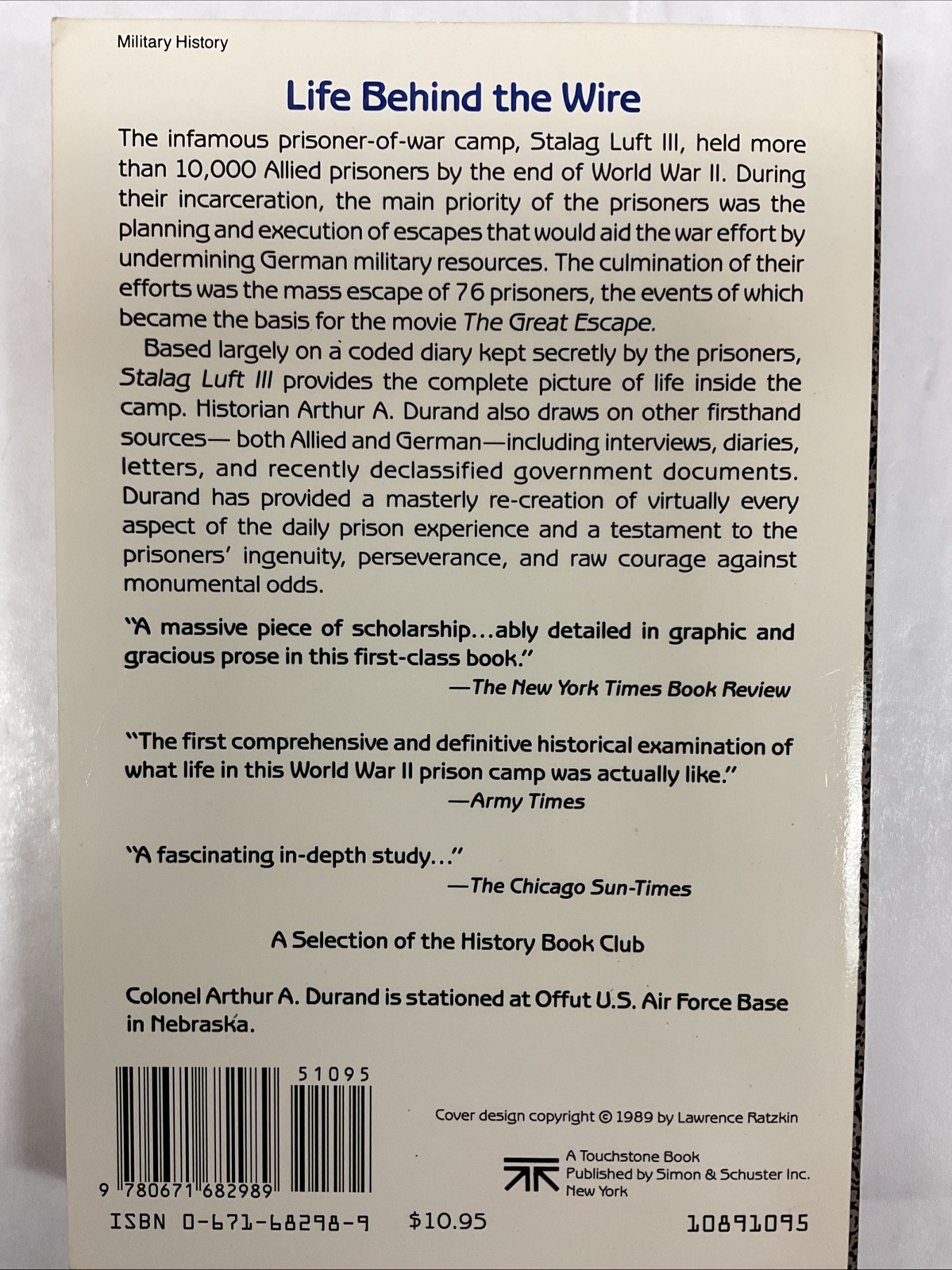 Stalag Luft III: The Secret Story (Touchstone Book) by Arthur Durand (1989, Pbk)