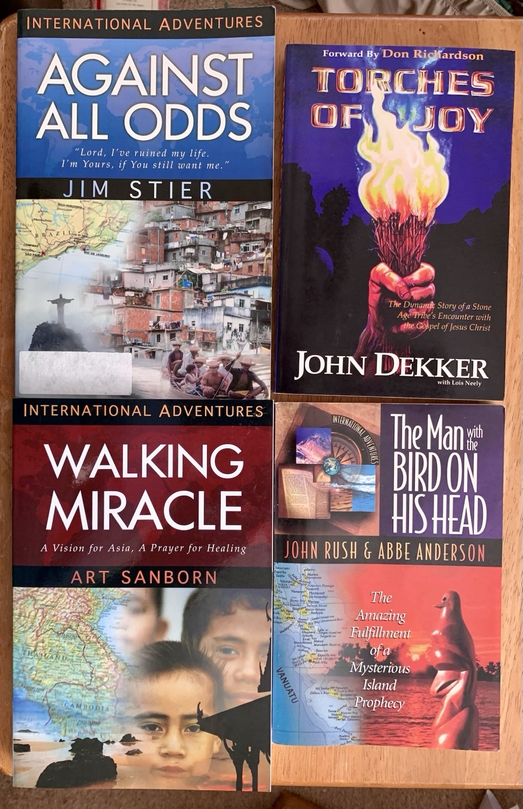 Lot Of 4 YWAM books: Against Odds, Walking Miracle, Torches of Joy, Bird on Head