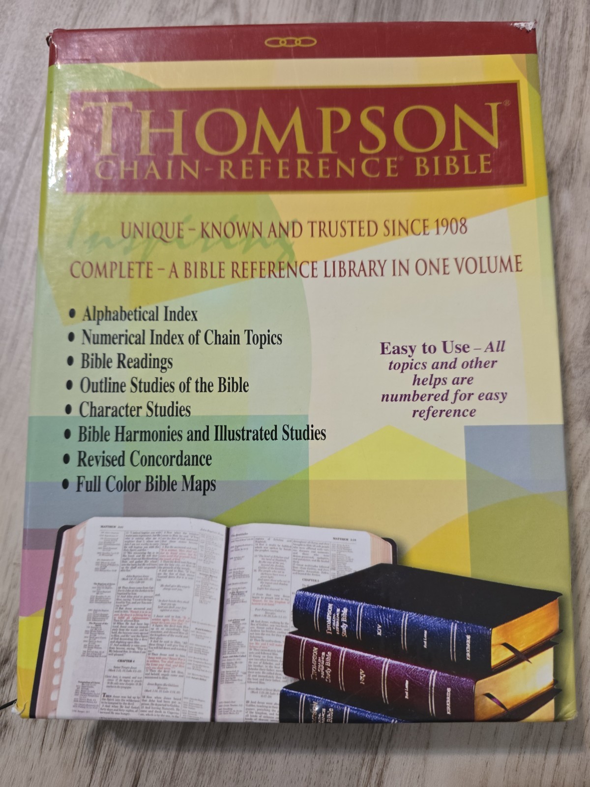 KJV Thompson Chain-Reference Bible Kirkbride Bonded Leather Red Letter Maps