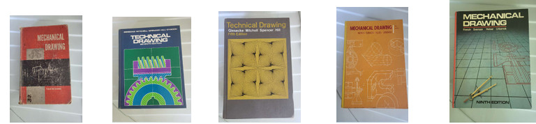 Mechanical & Technical Drawing Hardcover Text Books – Lot of 5