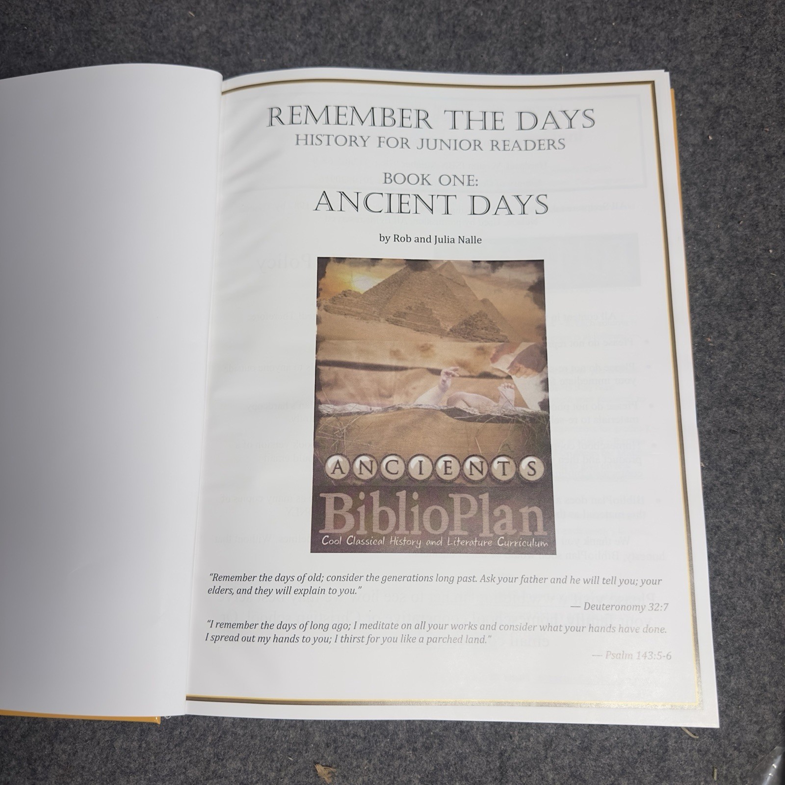 Remember the Days Book One: Ancient Days Hardcover History Ages 9-12 2020