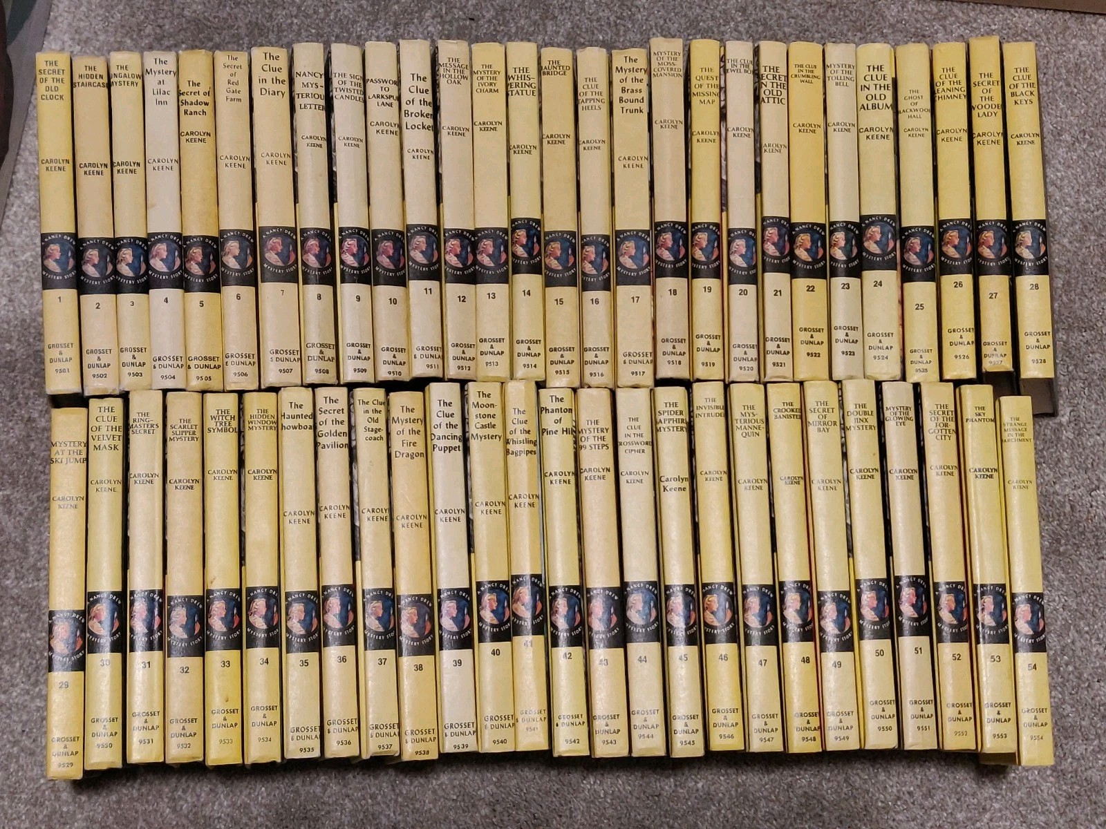 Vintage Nancy Drew Hardcover Book Lot 1-54 Matte Hardcover & #55 Glossy