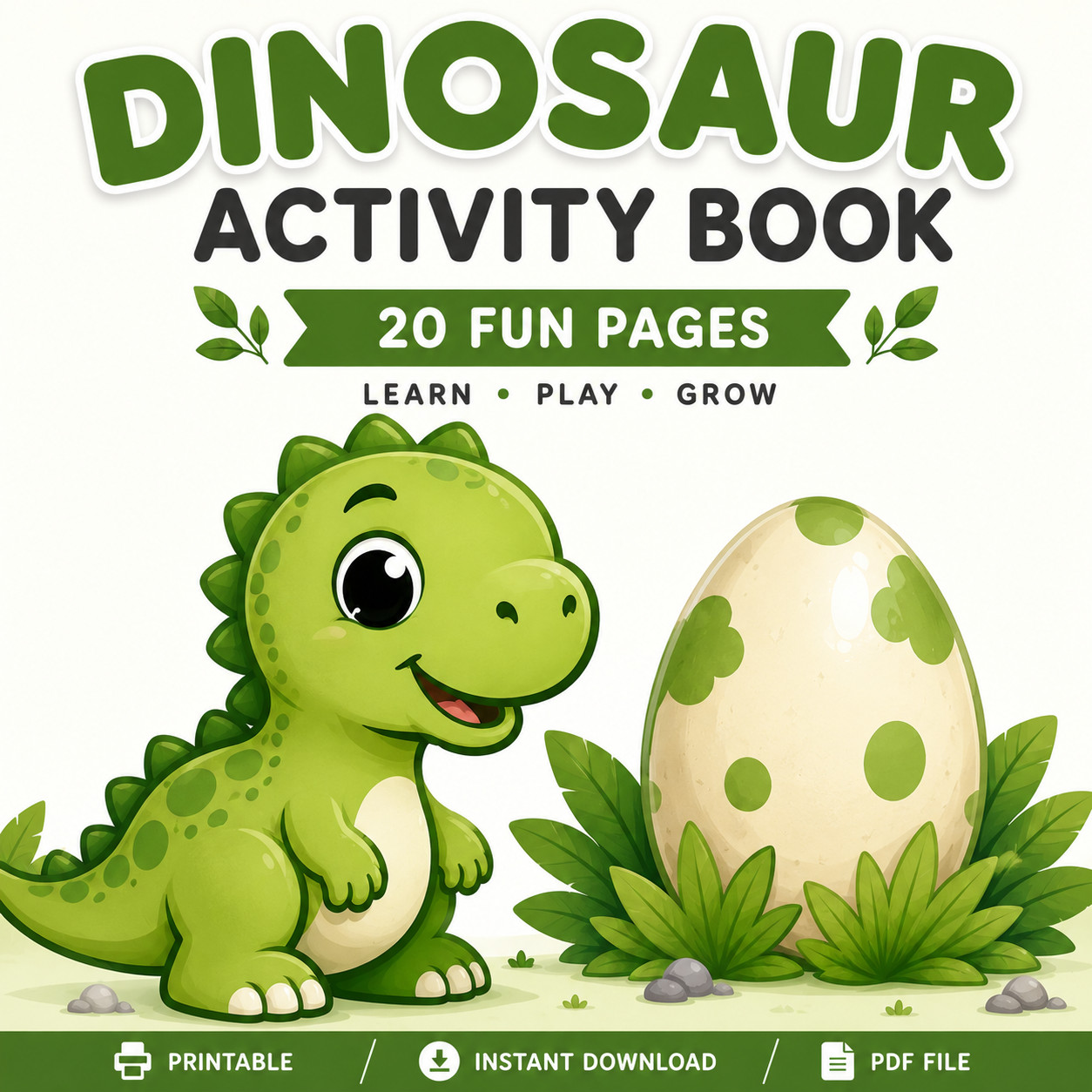 DIGITAL CONTENT- 2025 Merrick Dinosaur 20 Page Activity Book – PRINTABLE