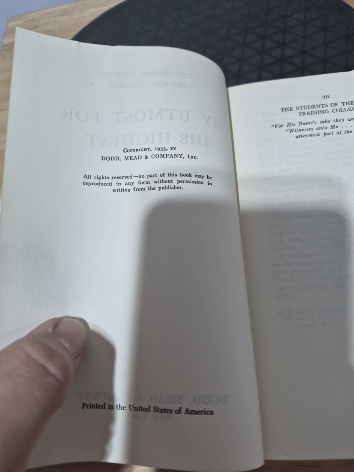 My Utmost for His Highest Oswald Chambers 1935 Reprint Hardcover Dust Jacket