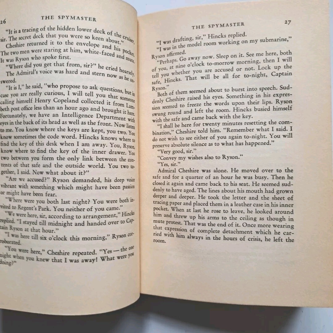 The Spymaster – E. Phillips Oppenheim 1938 Little Brown and Company 300 Pages