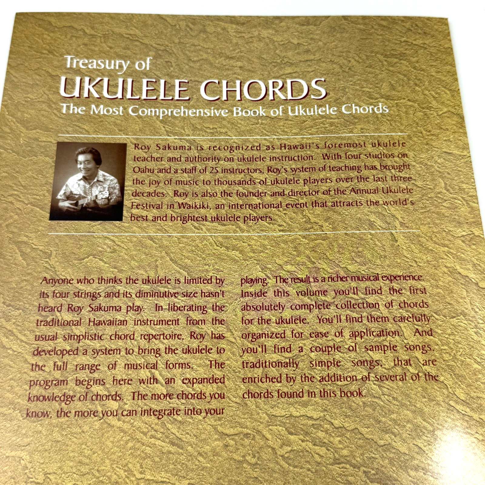 Treasury of Ukulele Chords Paperback Soft Cover Guide by Sakuma Roy – Brand New!
