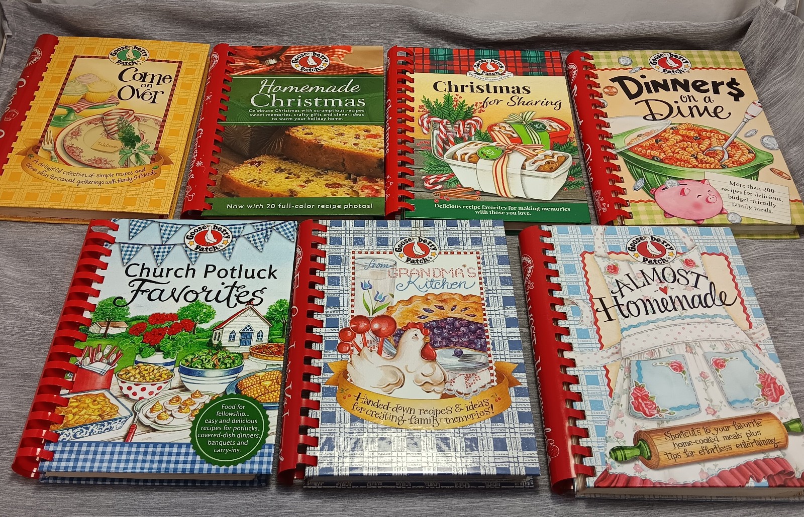 Cookbook Lot/7 GOOSE BERRY PATCH Christmas Potluck Homemade Grandmas Kitchen
