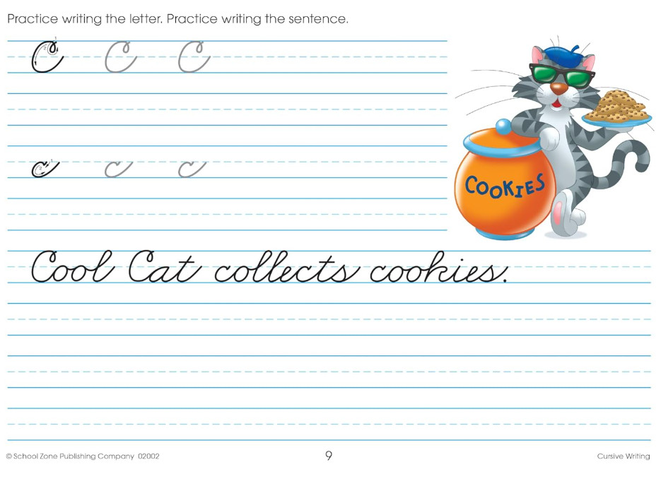 Cursive Workbook Writing Handwriting Practice Tracing Letters Ages 8 to 10 – NEW