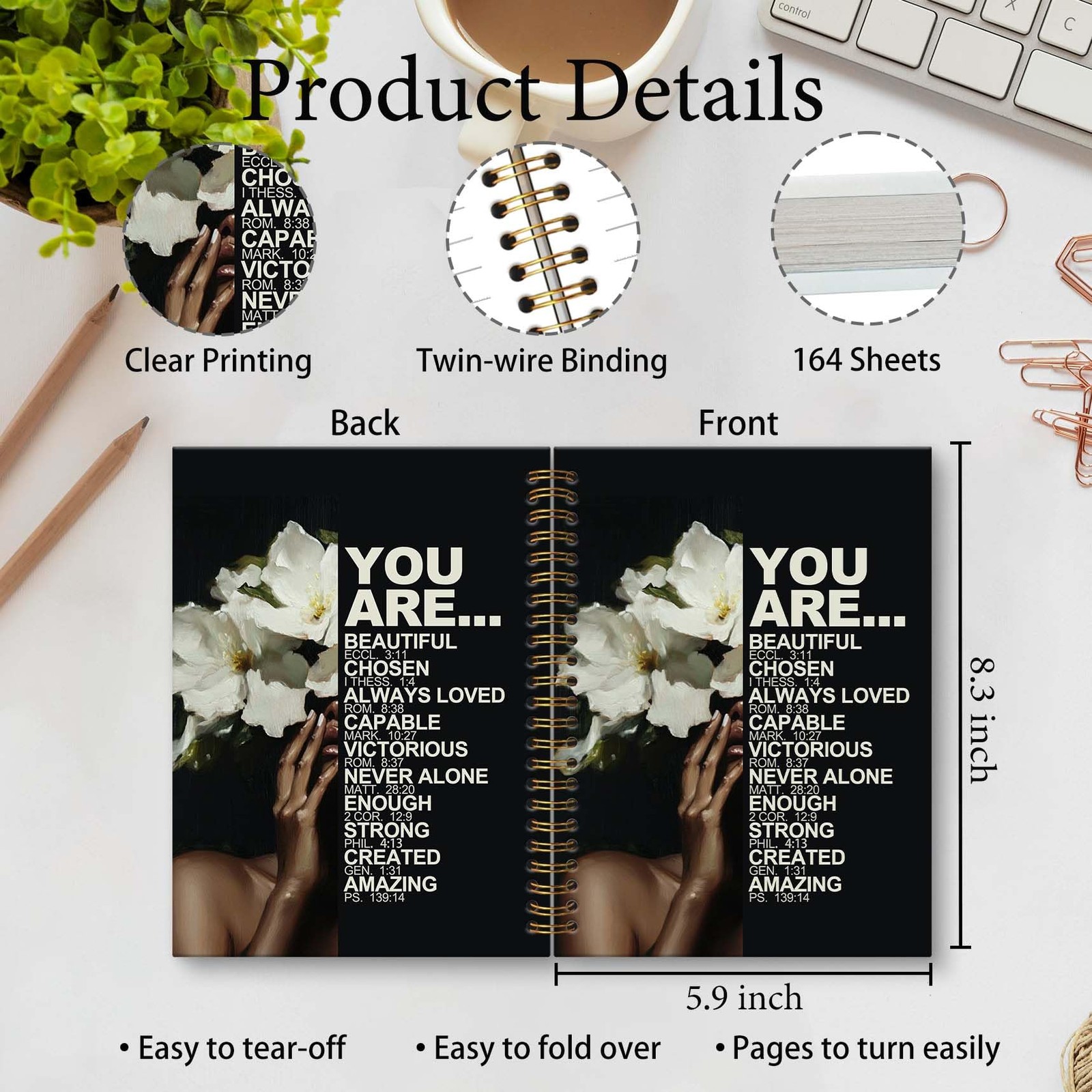 Inspirational black girl Notebook Journal 5.5×8.3in, black girl Affirmations …