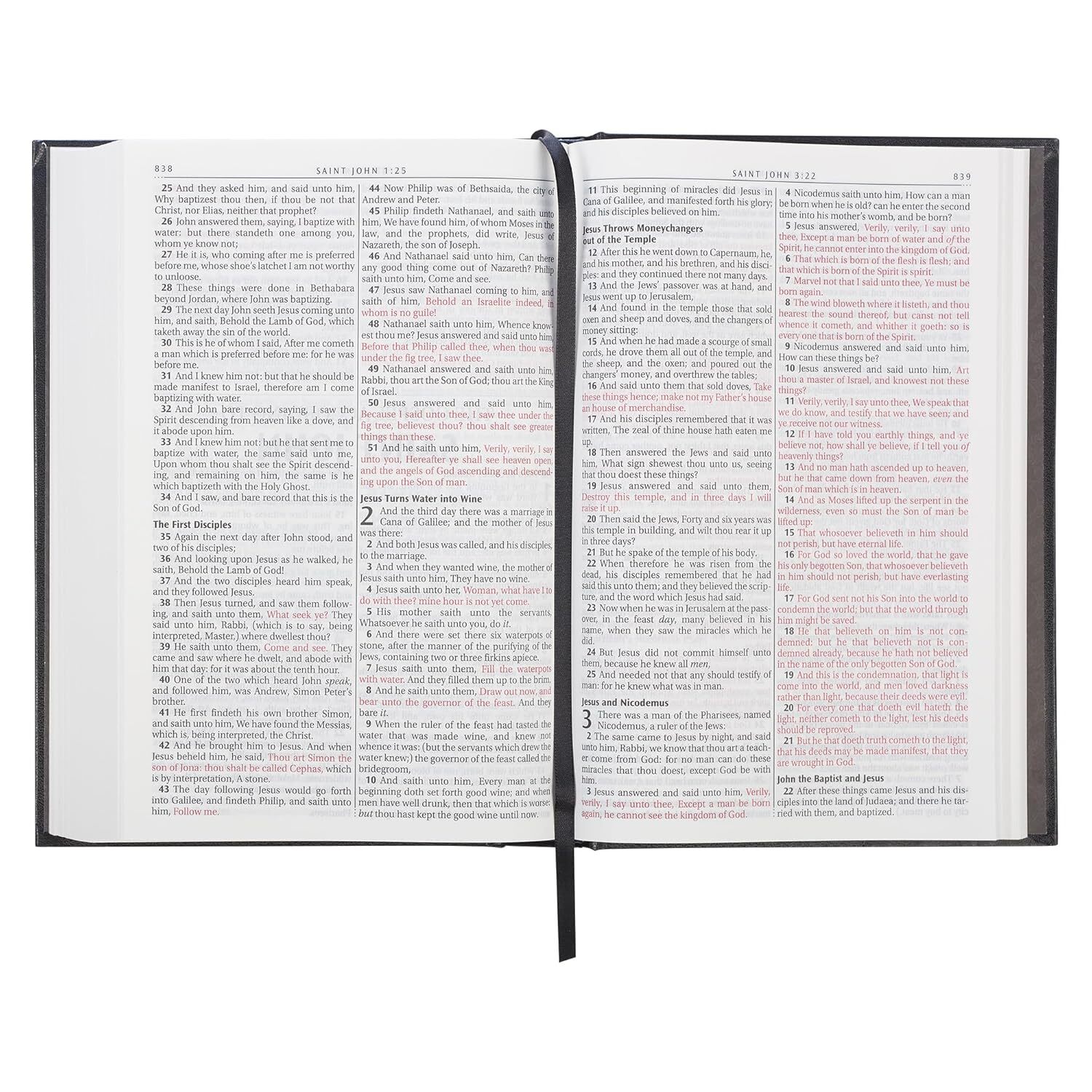 The Holy Bible KJV King James Version LARGE PRINT Hardcover.Jesus Words In Red N