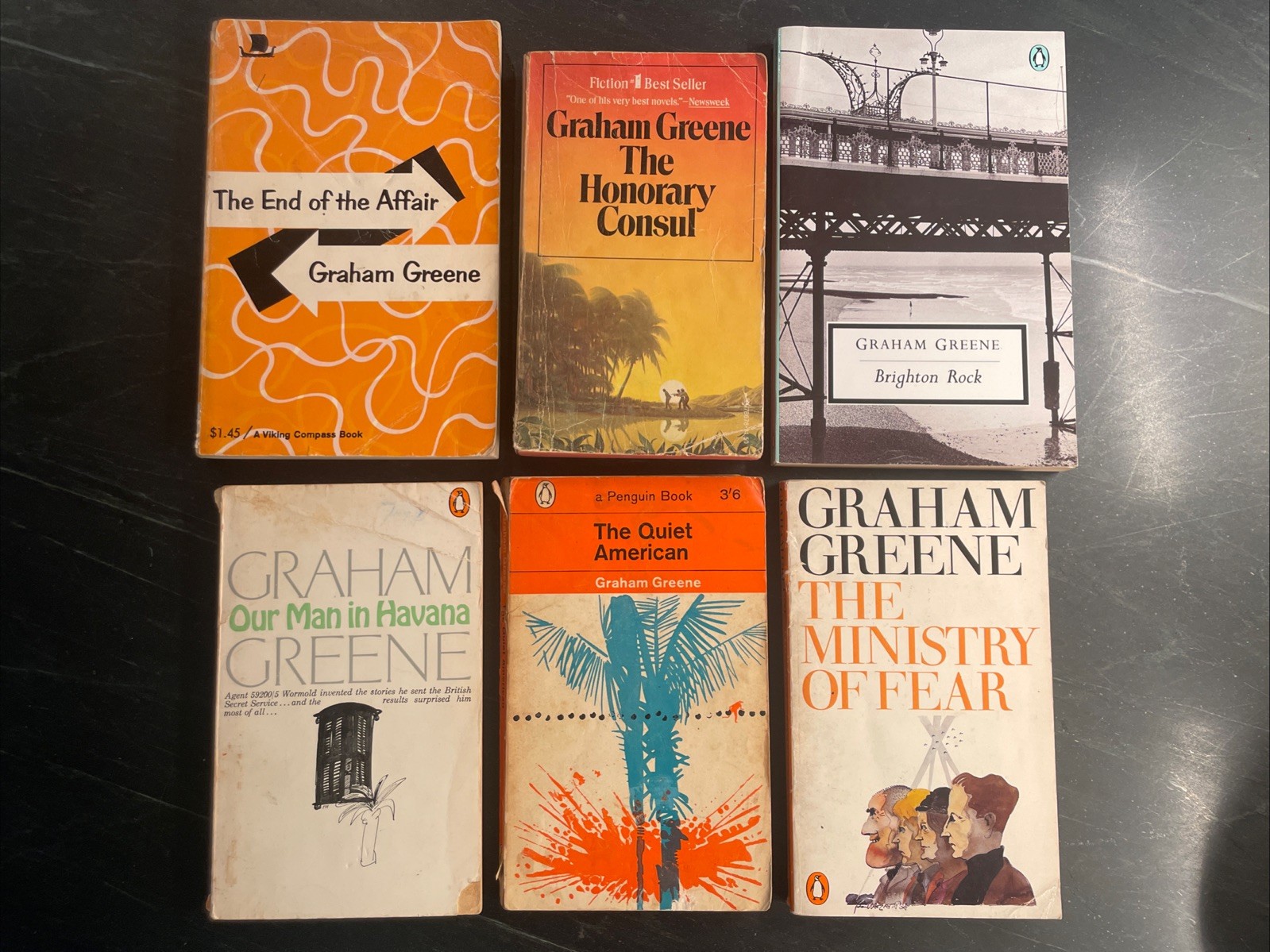 6 Book Lot GRAHAM GREENE – See Full Title List – Poor/acceptable – Reader Copies