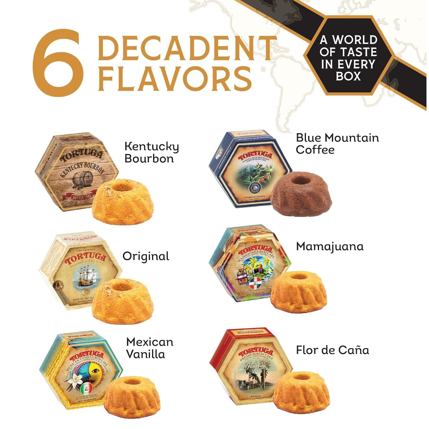Provenance Rum Cake Variety Pack 4 oz 6 Mini Cakes Gourmet Gift Christmas