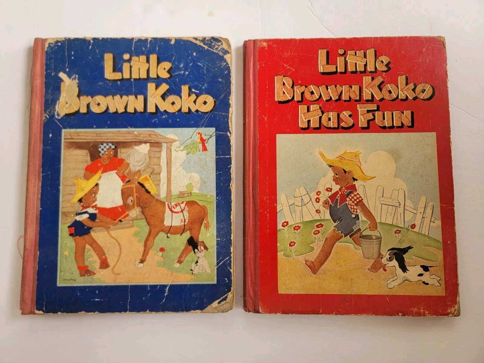 Little Brown Koko & Little Brown Koko Has Fun 1940 & 1952 Hardcover Books