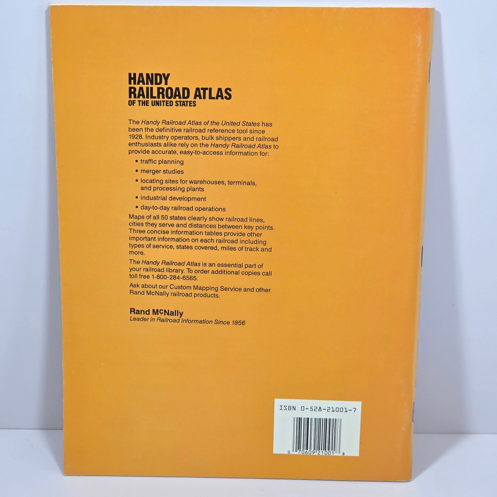 Handy Railroad Atlas of The United States Rand McNally 1988 Maps of 50 States