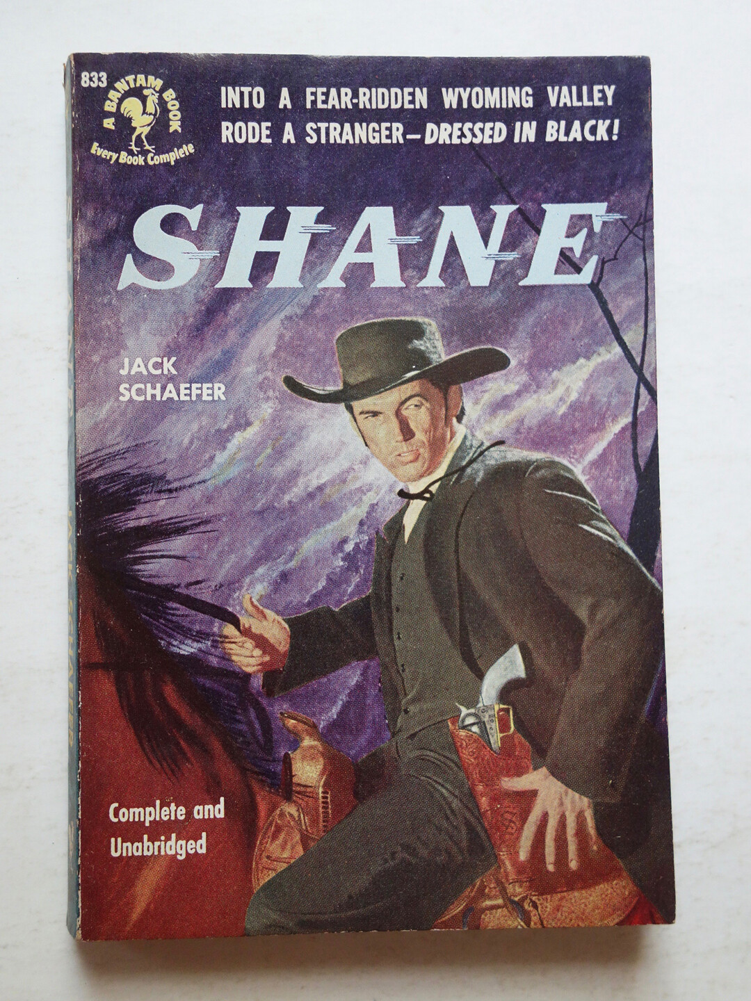 SHANE First Paperback Edition 1950 Bantam 833 JACK SCHAEFER Nice Copy!