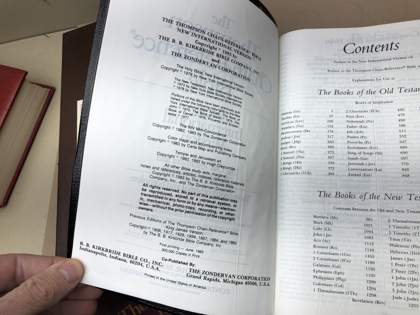 Kirkbride NIV Thompson Chain Reference Bible – Red Letter (Read Description)