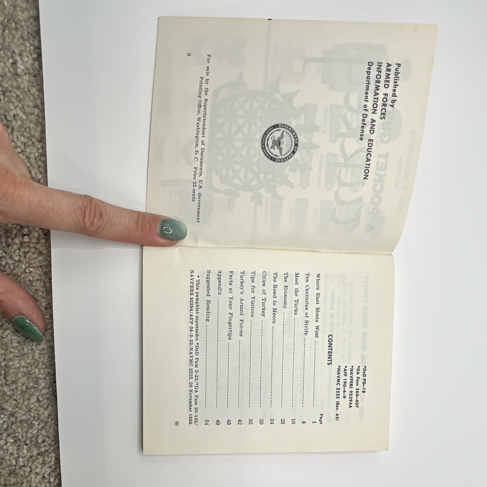 A Pocket Guide to Turkey by Compilation Armed Forces PB Illustrated 1965