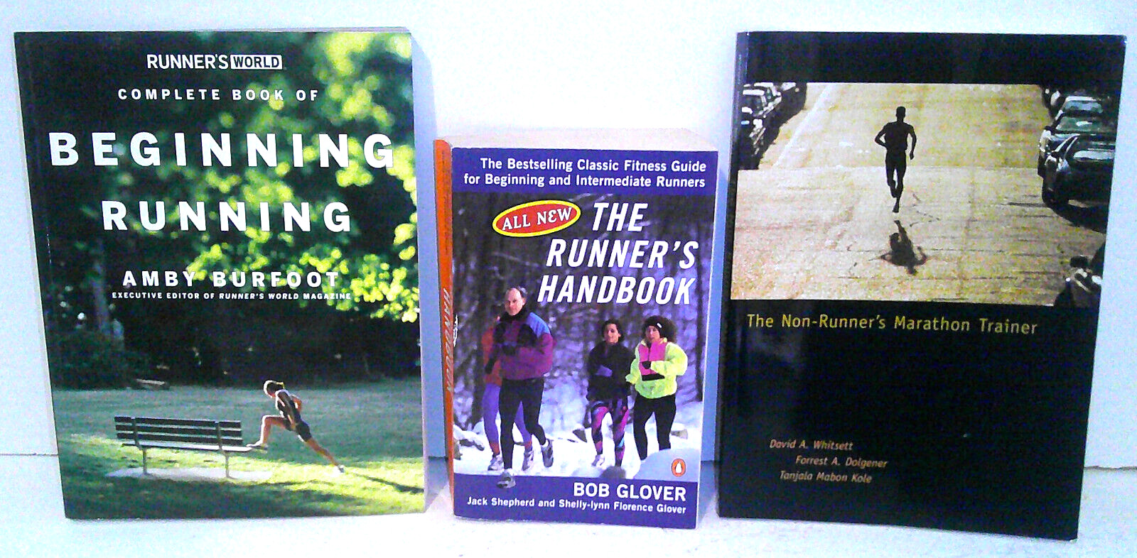 3 Books The Runner’s Handbook Bob Glover Non-Runner’s Marathon Trainer Beginning