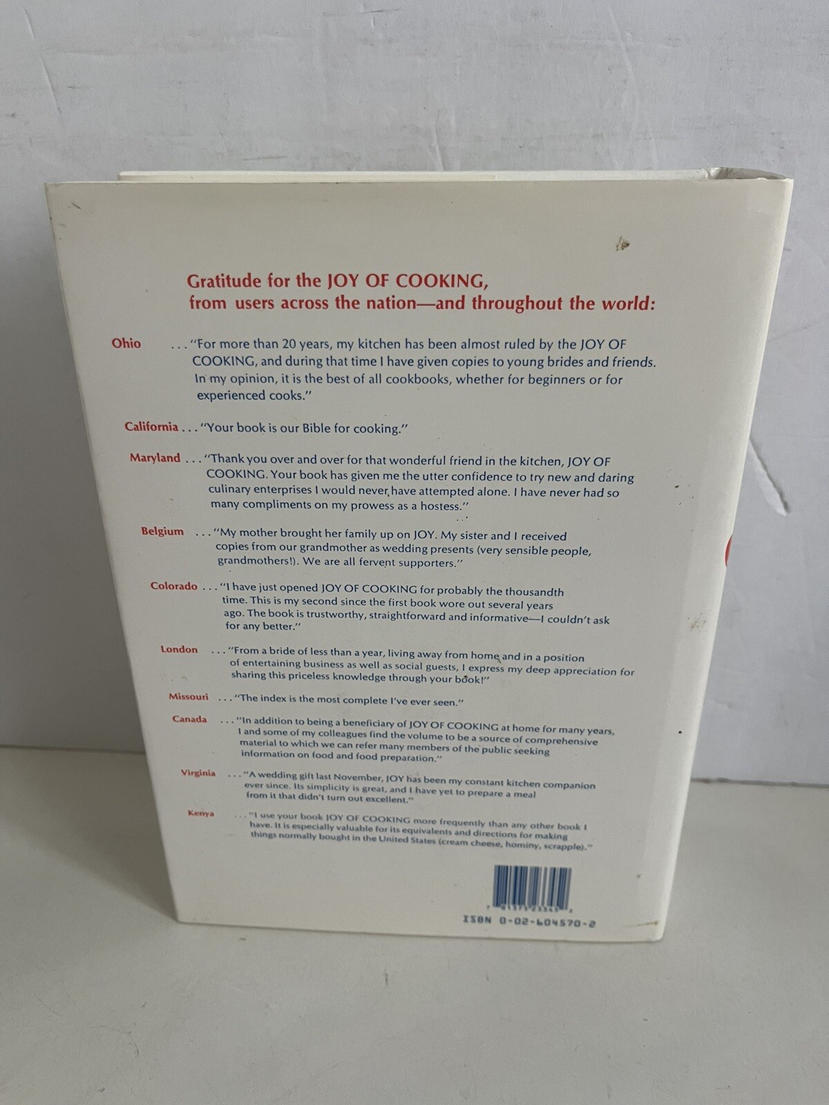 Joc – 1975 Edition by Marion Rombauer Becker HC/DJ FIRST EDITION 1995