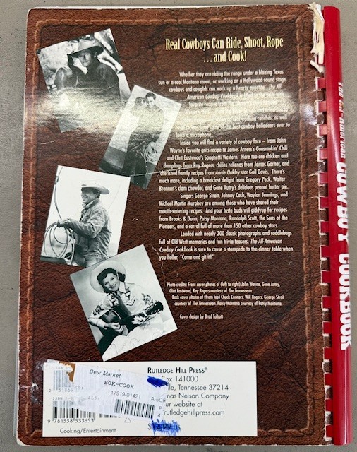 The All-American Cowboy Cookbook 1995 Ken Beck Jim Clark Western Recipes