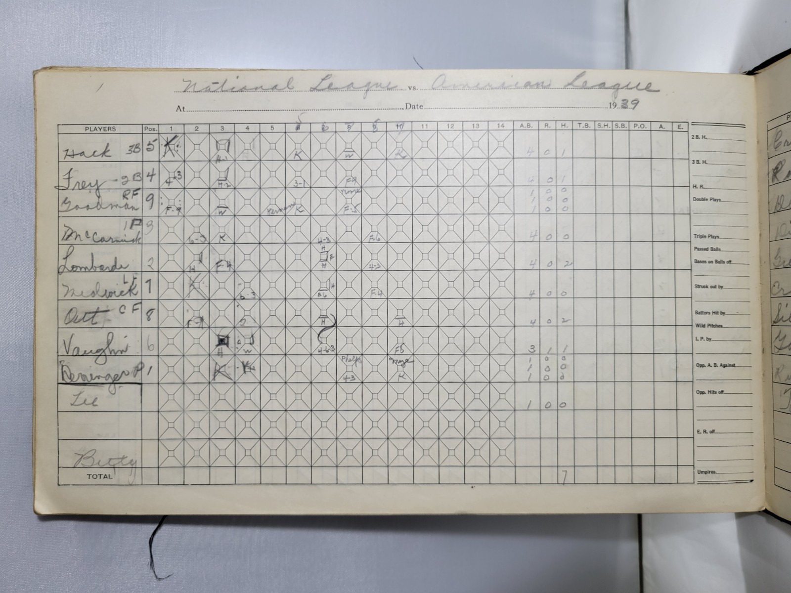 Wilson Baseball Score Book w/ 73 Scored Games 1935-49 World Series DiMaggio