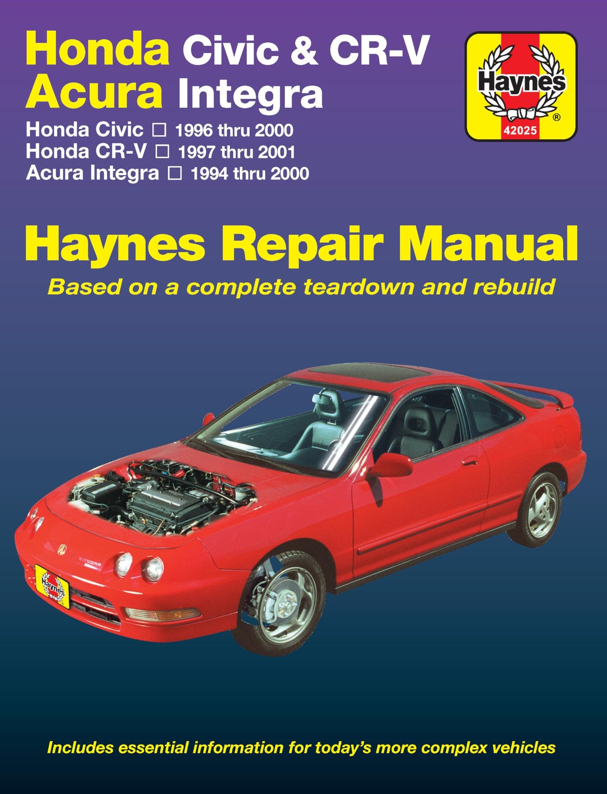 Honda Civic (1996 thru 2000), Honda CR-V (1997 thru 2001) & Acura Integra (1…