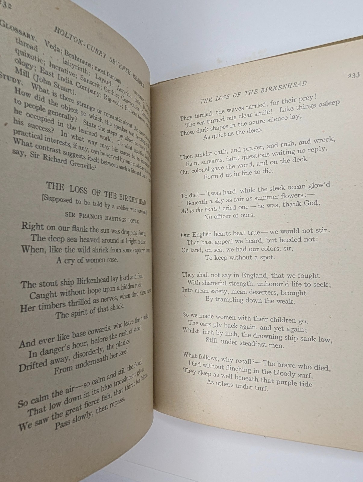 1914 The Seventh Reader Holton-Curry Readers Antique School Rand McNally Vtg