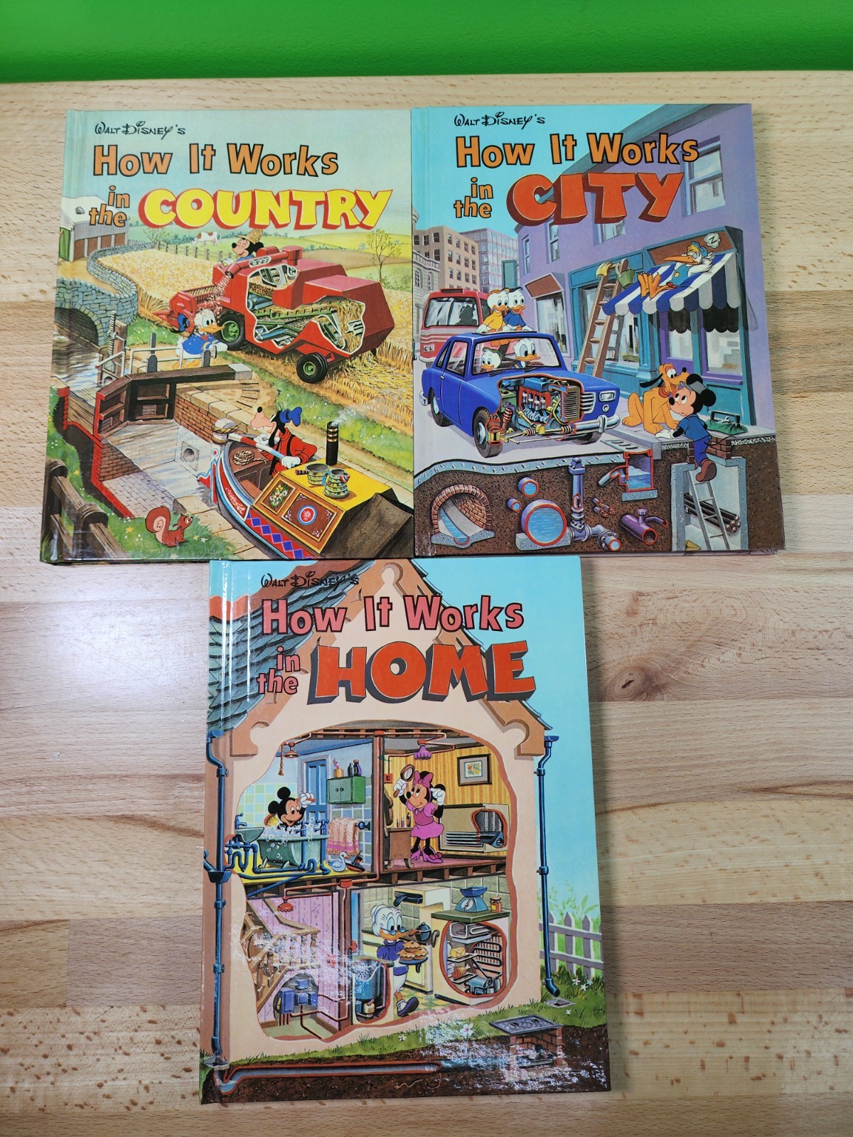 Walt Disney’s How it Works in The Country Home City 80s Vintage Lot 3 Hardcover