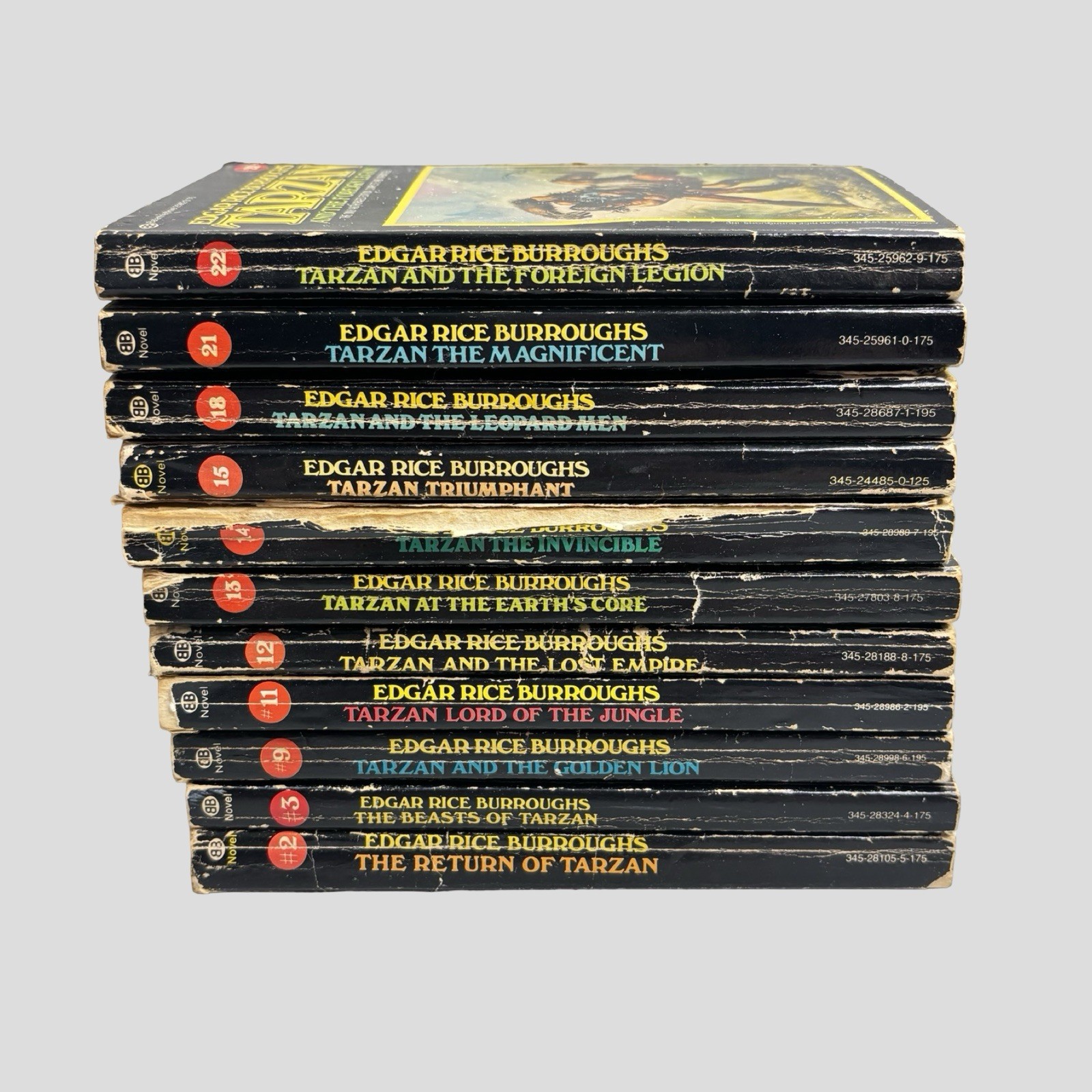 TARZAN Burroughs Ballantine Paperback Book Lot Of 11 1970s Vtg READ