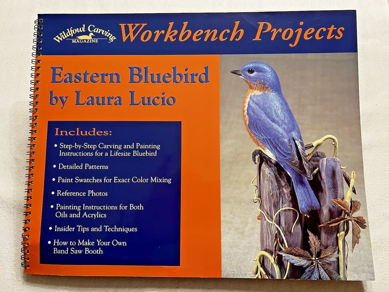Wildfowl Carving Mag Workbench Projects “Eastern Bluebird” by Laura Lucio, 2002