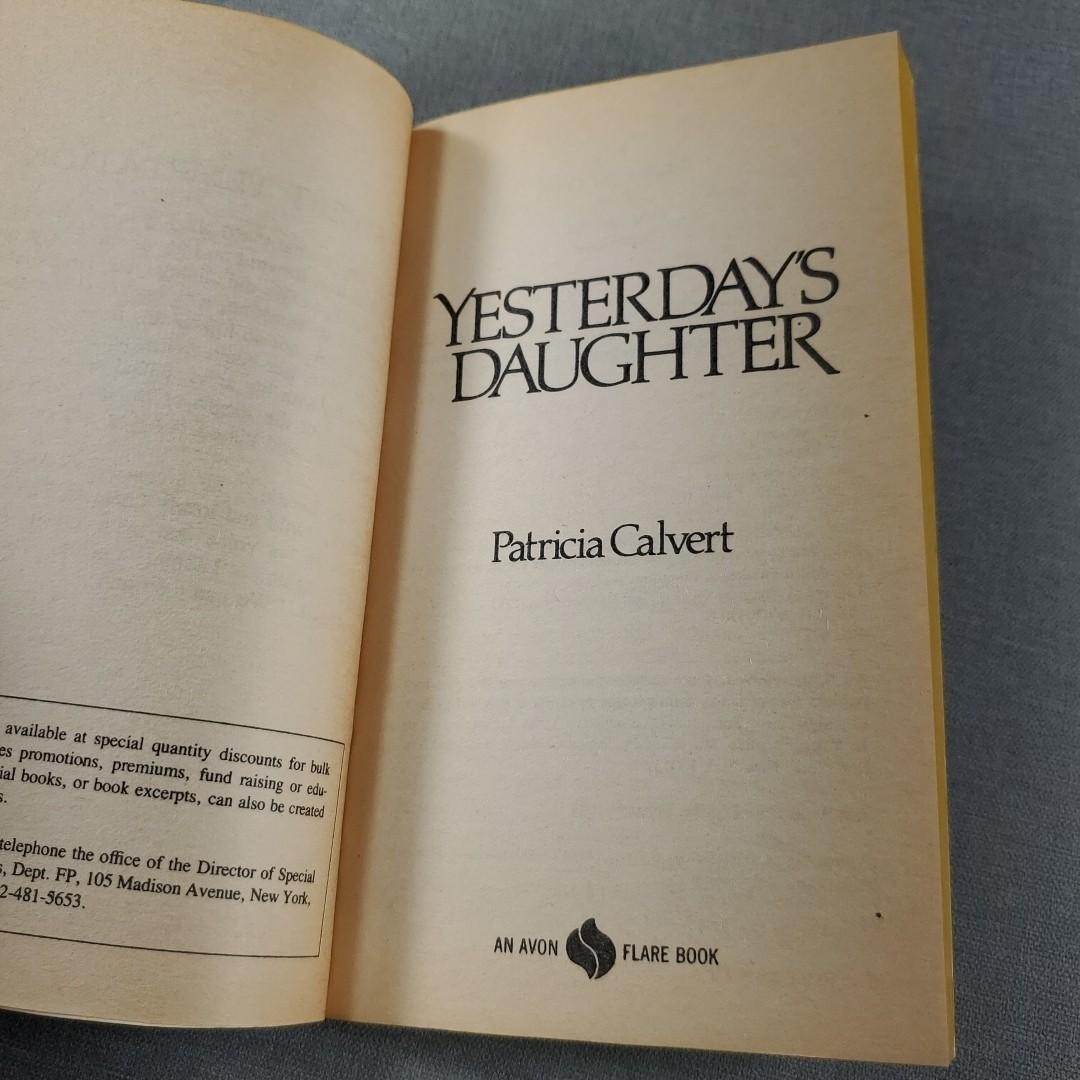 Yesterday’s Daughter Patricia Calvert 1988 Vintage Paperback Book Avon Flare