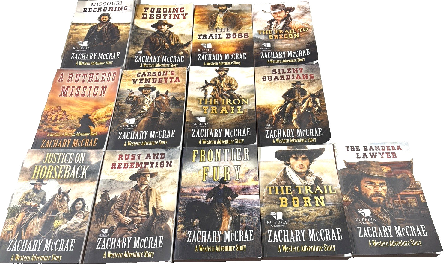 Lot of Zachary McCrae Paperback Books Western Adventure Story Rubedia Publishing
