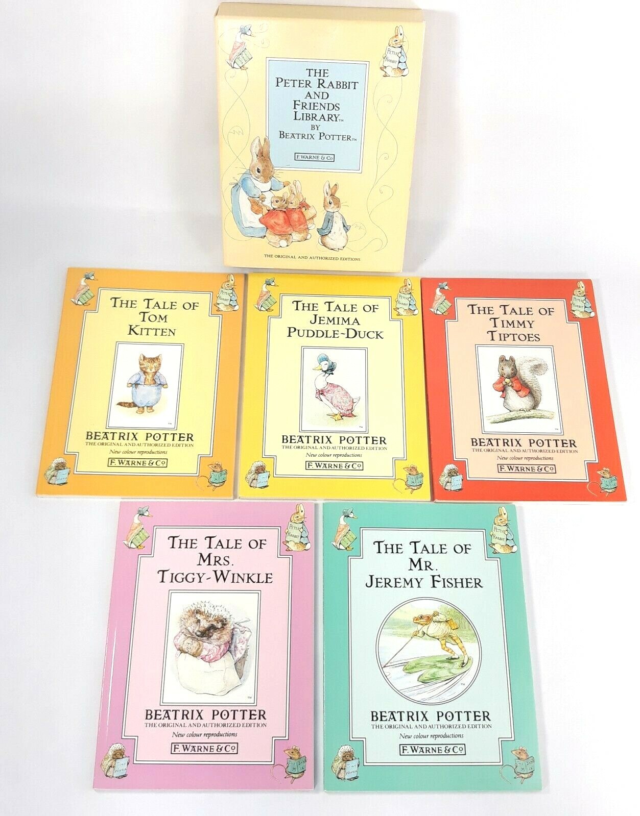 Peter Rabbit and Friends Library 10 Children Book Set 1993 Beatrix Potter Warne