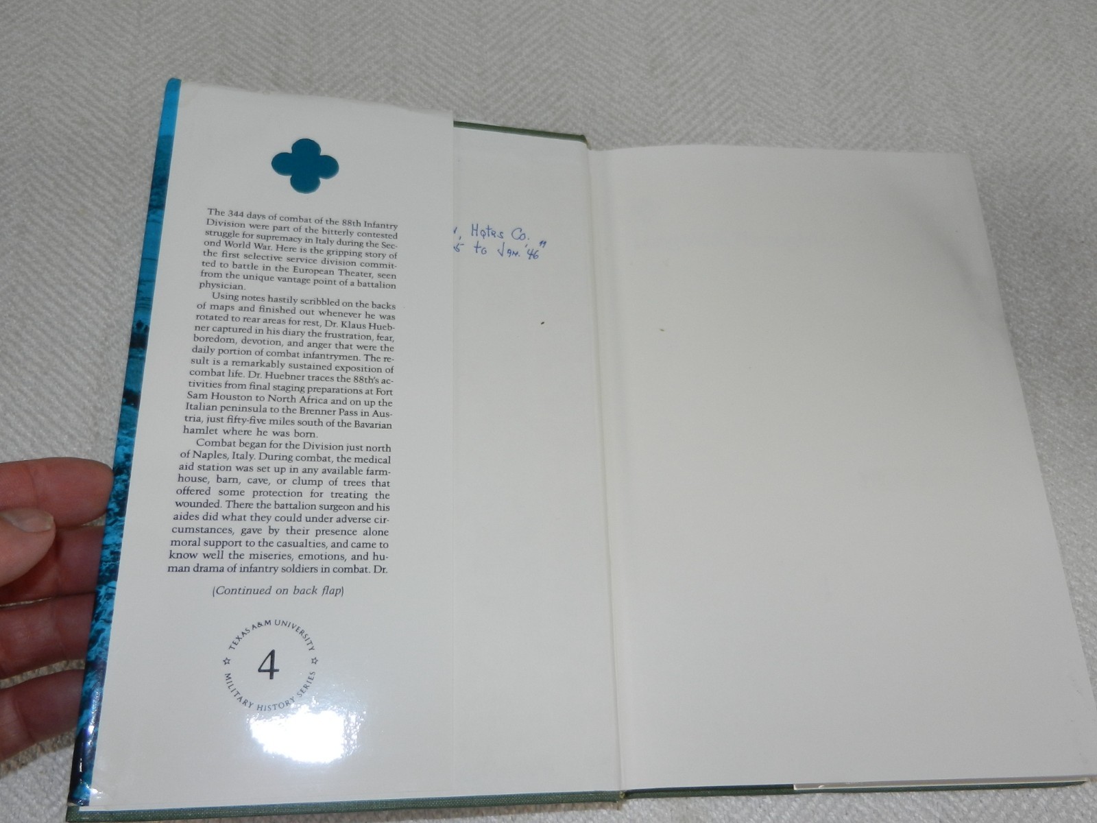 WW II 88th Division 349th Infantry & Battalion Surgeon “LONG WALK THROUGH WAR”