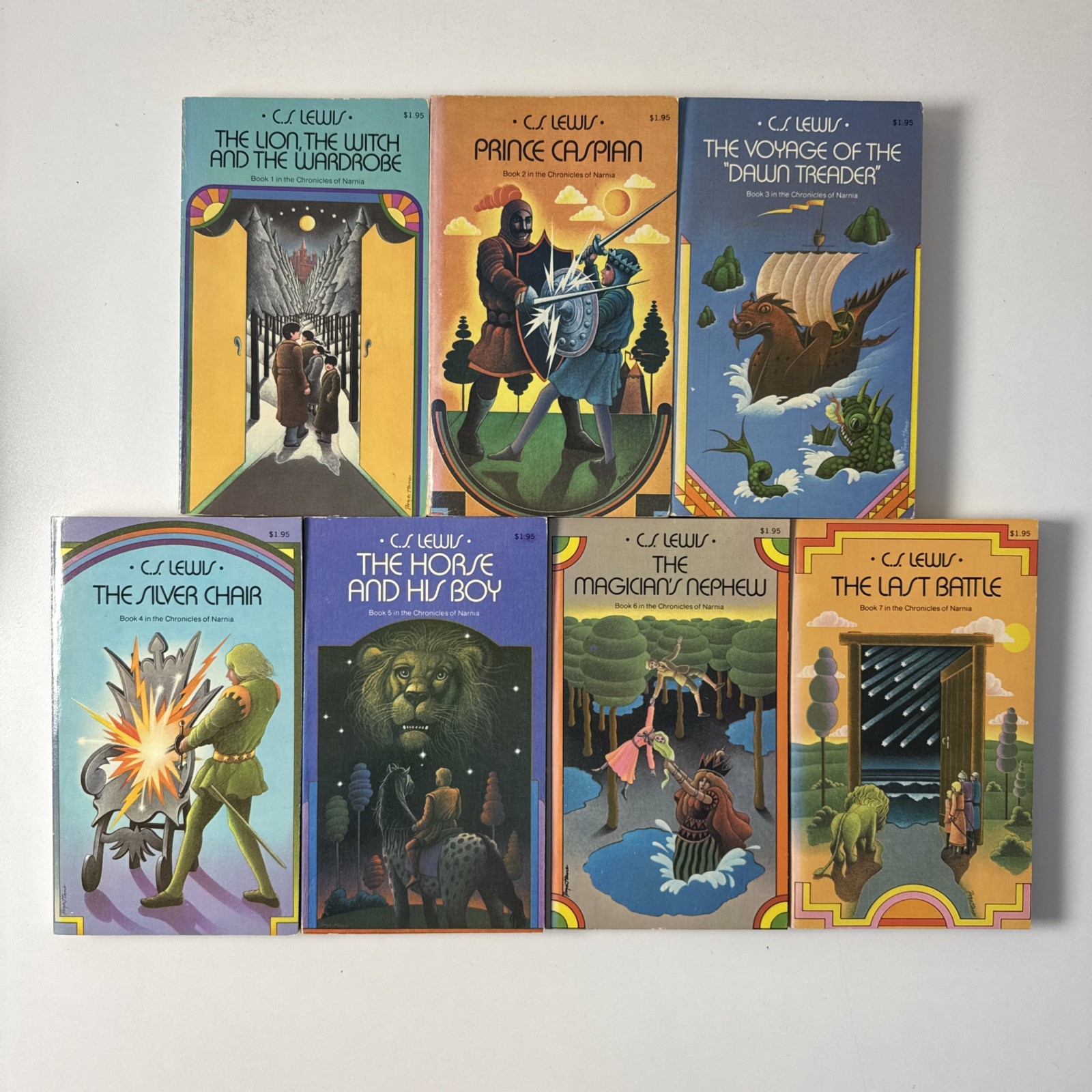VINTAGE 1977 COMPLETE PB SET OF THE CHRONICLES OF NARNIA C.S. Lewis Collier