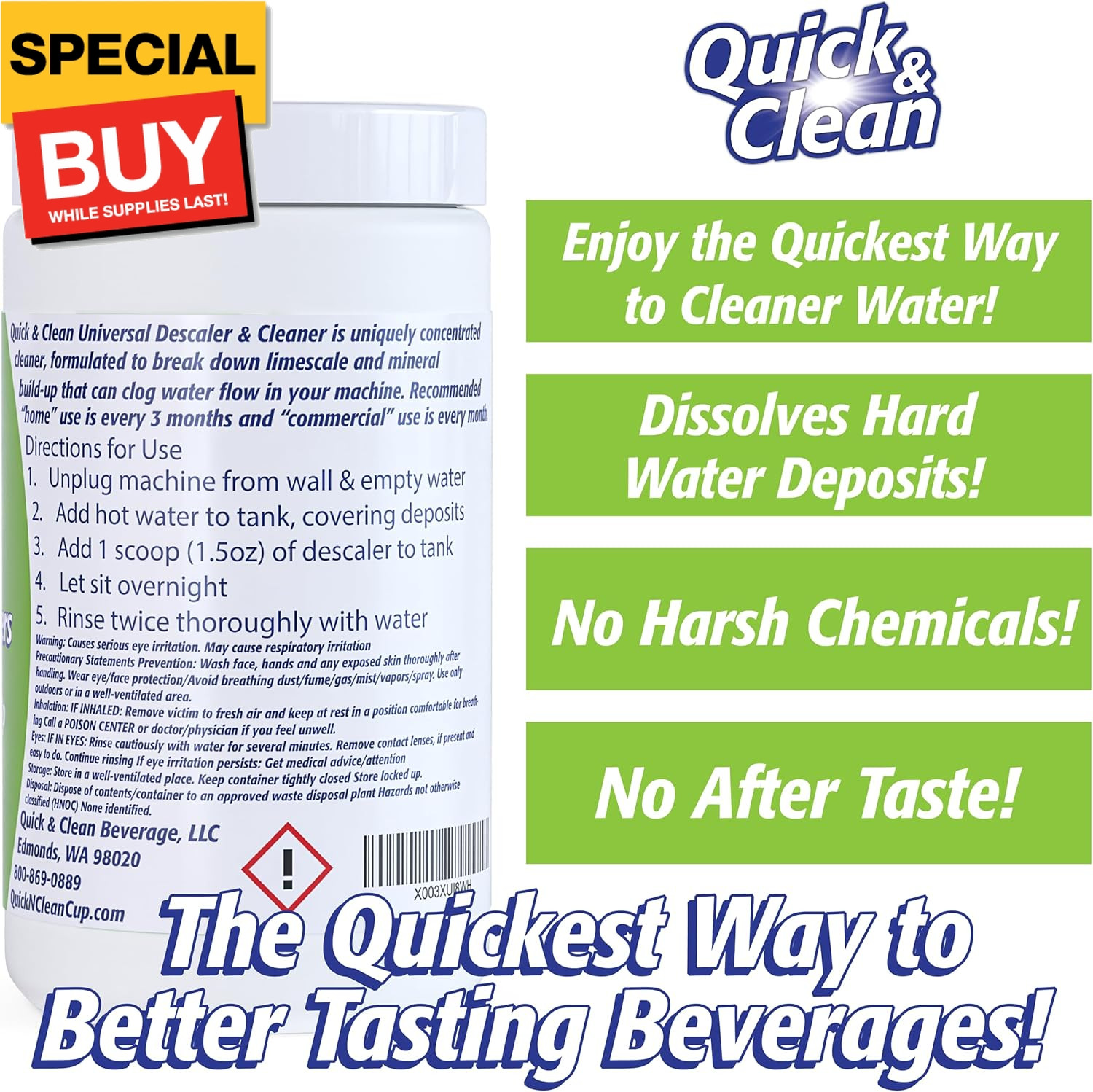 Universal Descaler – 2lbs – Made in the USA – Granule Descaling Powder for Disti