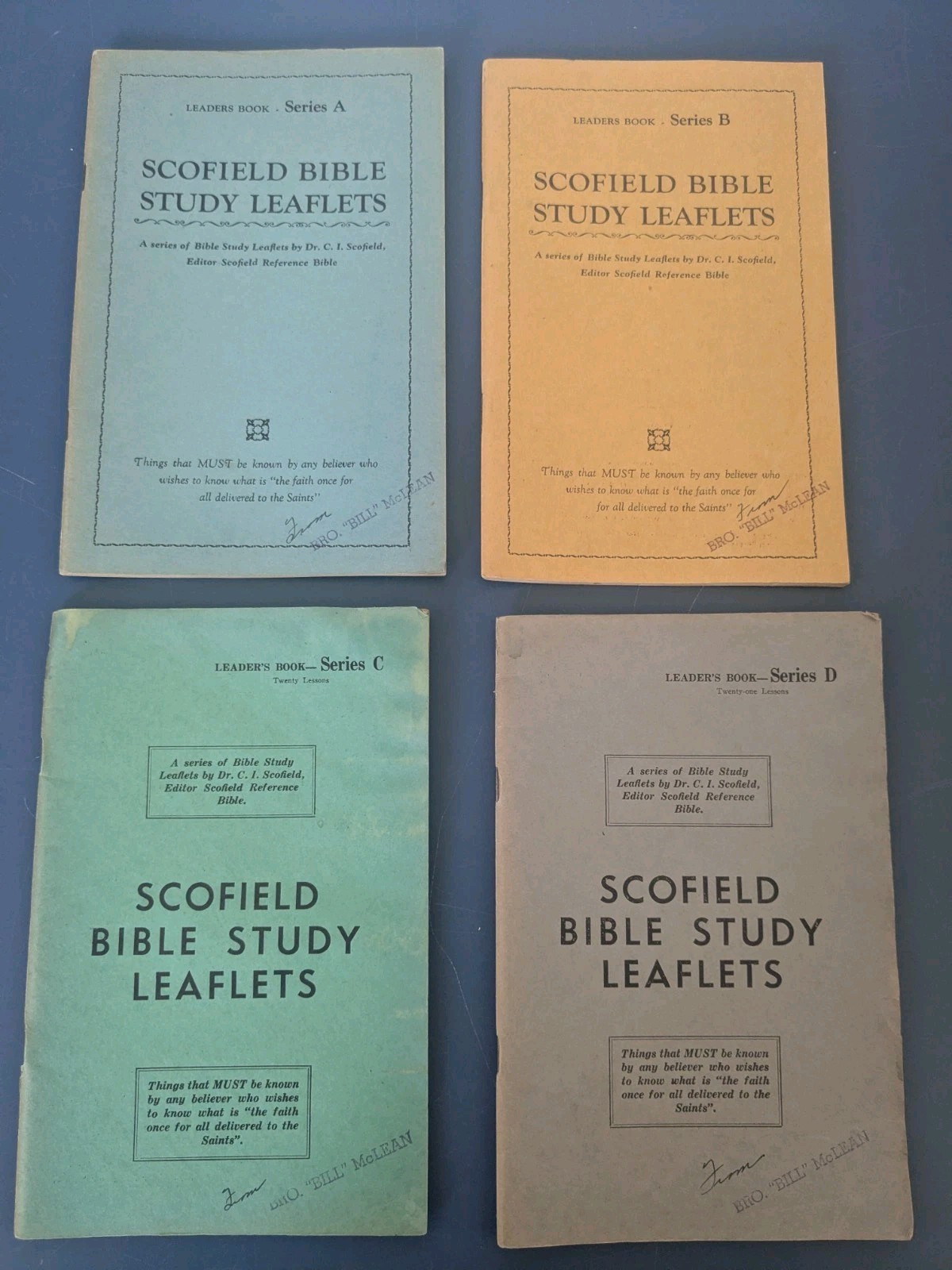 Scofield Bible Study Leaflets Leaders Book Series A, B, C, D, 1935