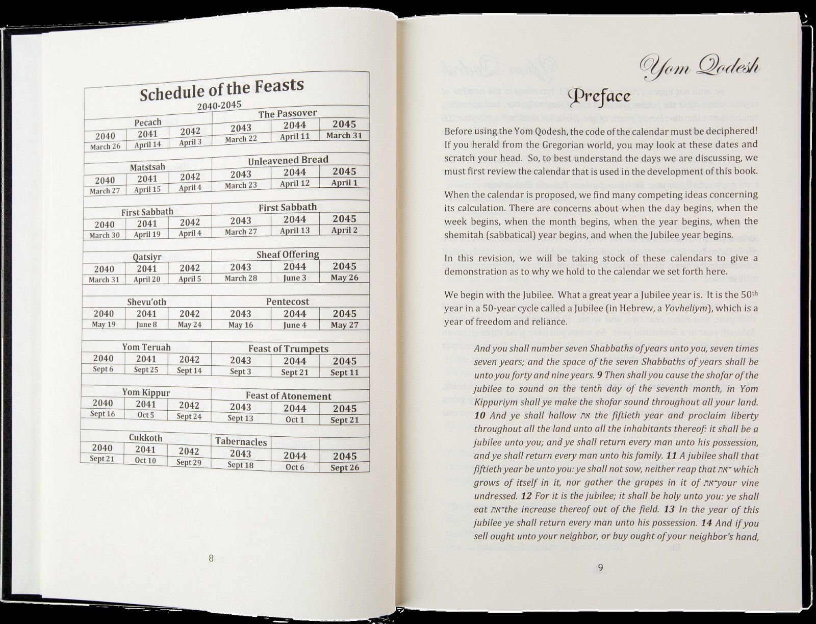 Cepher – Yom Qodesh: Hebraic Calendar