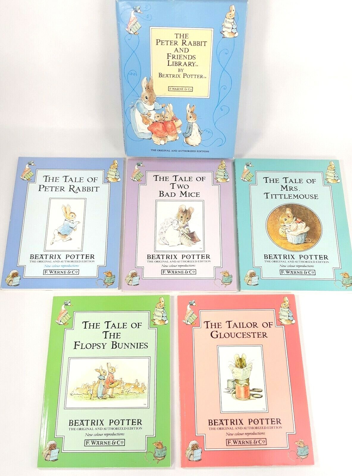 Peter Rabbit and Friends Library 10 Children Book Set 1993 Beatrix Potter Warne