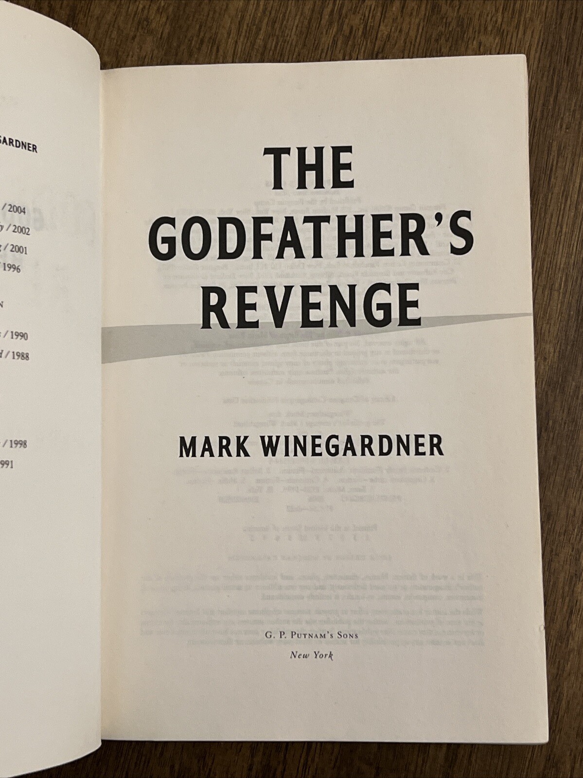 Mario Puzo’s THE GODFATHER’S REVENGE Mark Winegardner 2006 1st Print Hardcover